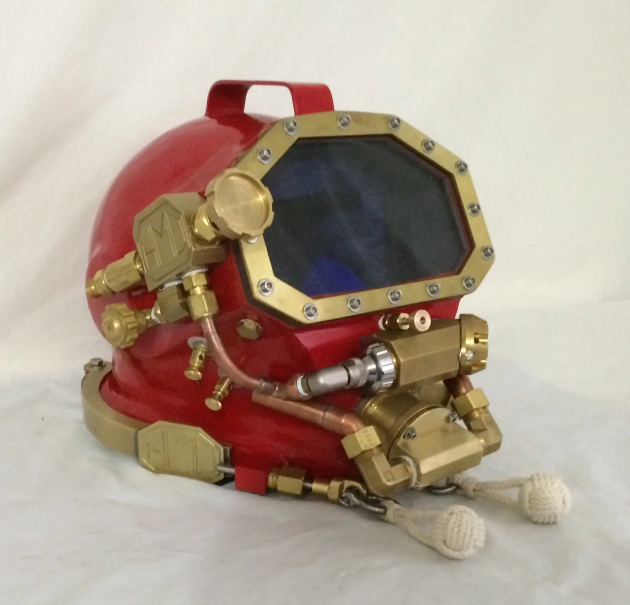 Gen-4 painted, Gladiator cast silicon bronze commercial diving helmet