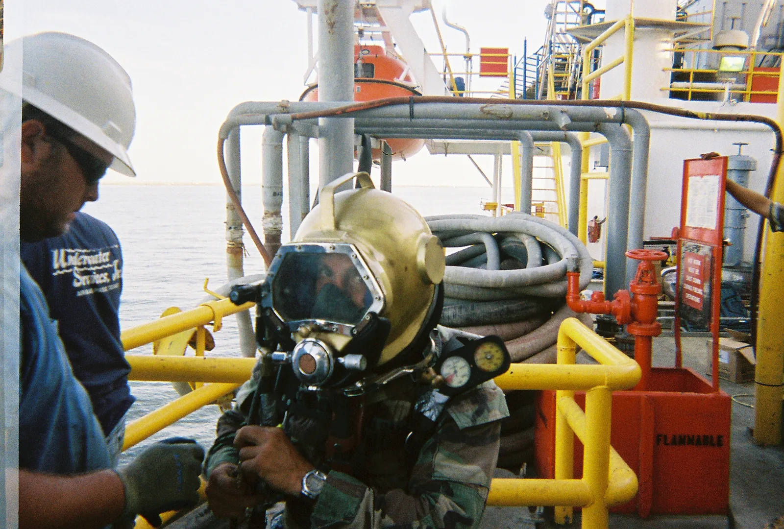 Custom Hat, Gladiator cast silicon bronze commercial diving helmet